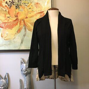 Whimsigoth Fairygrunge 3Stones Canadian Bilayer High Low Black Cardigan Sweater